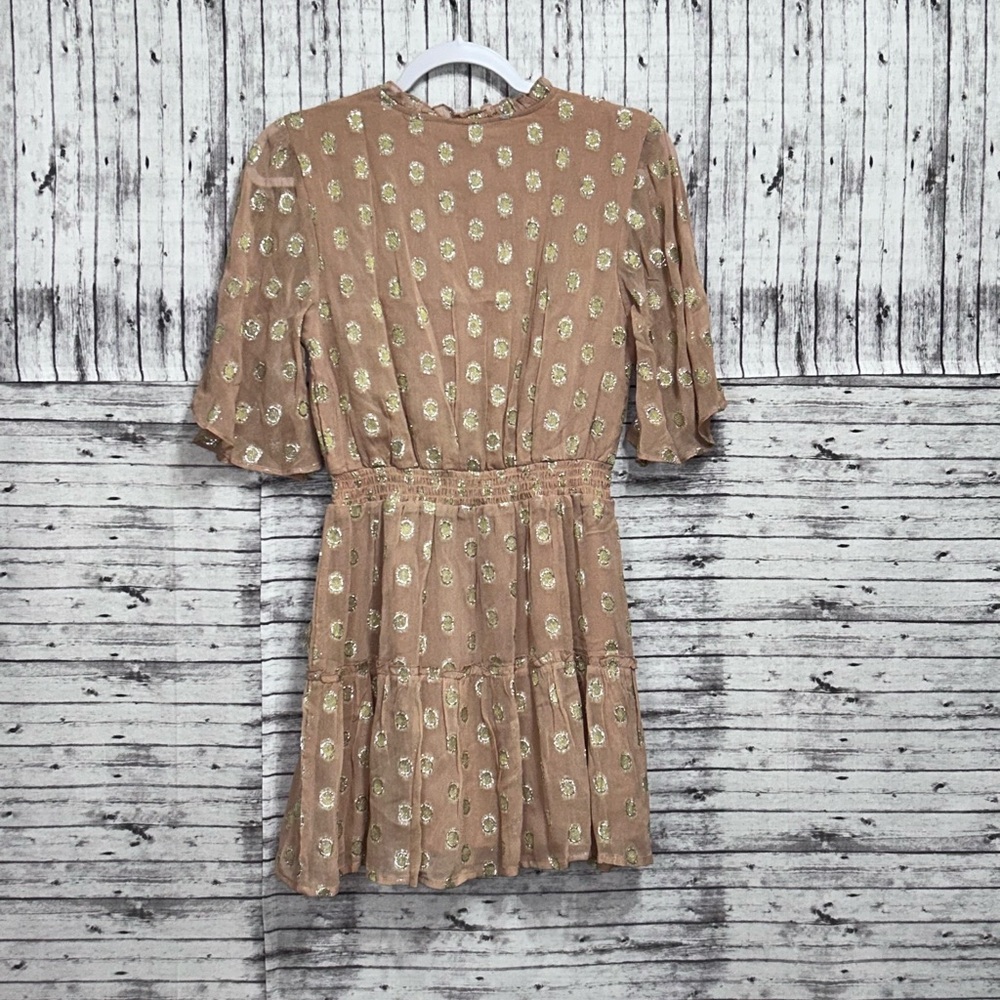 NWT Raga Kenna Metallic Dot Tiered Mini Dress - Picture 2 of 9